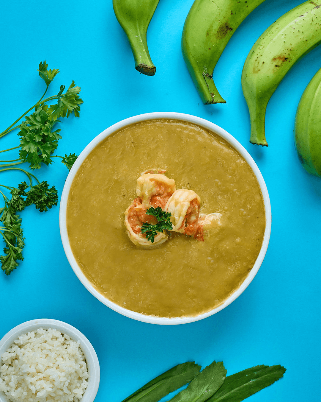 Crema de Platano con Camarones (Solo los viernes)